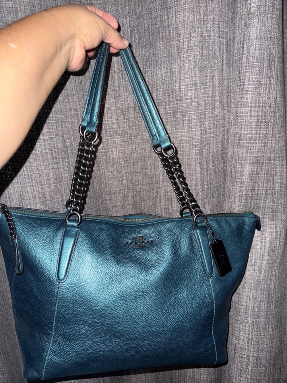 Coach Bag metallic chain rare beauty
